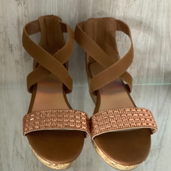 Justice Cork Heel Wedge Sandal - Picture 2 of 4